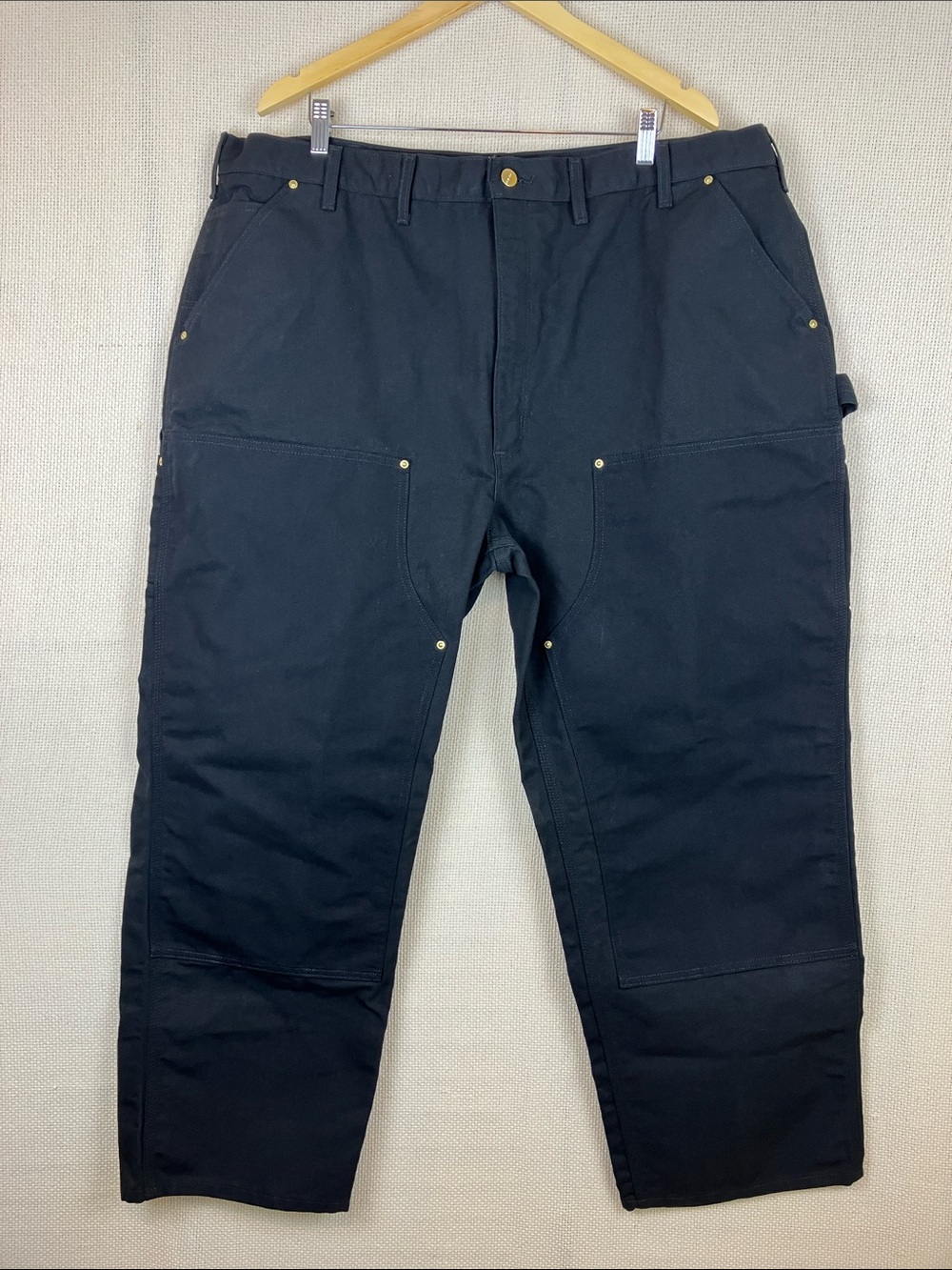 Carhartt Loose Original Fit Black Work Pants Double Front Dungarees Workwear